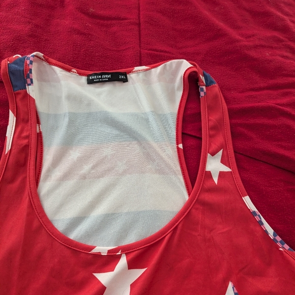 Shein red,white and blue razorback tank - Picture 2 of 4